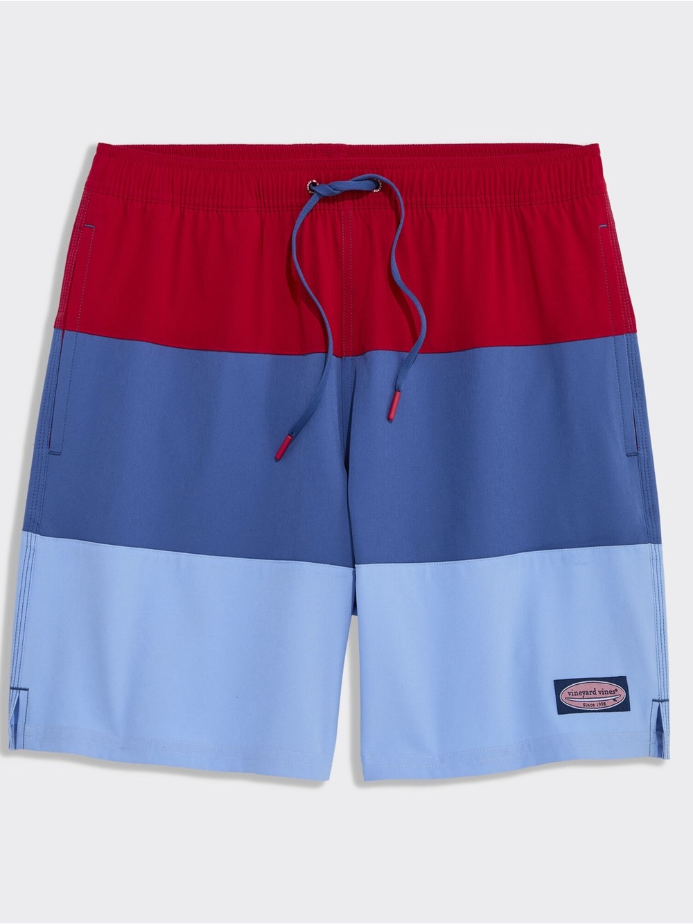 Vineyard Vines Colorblock Swim Shorts - Red, Blue, Light Blue